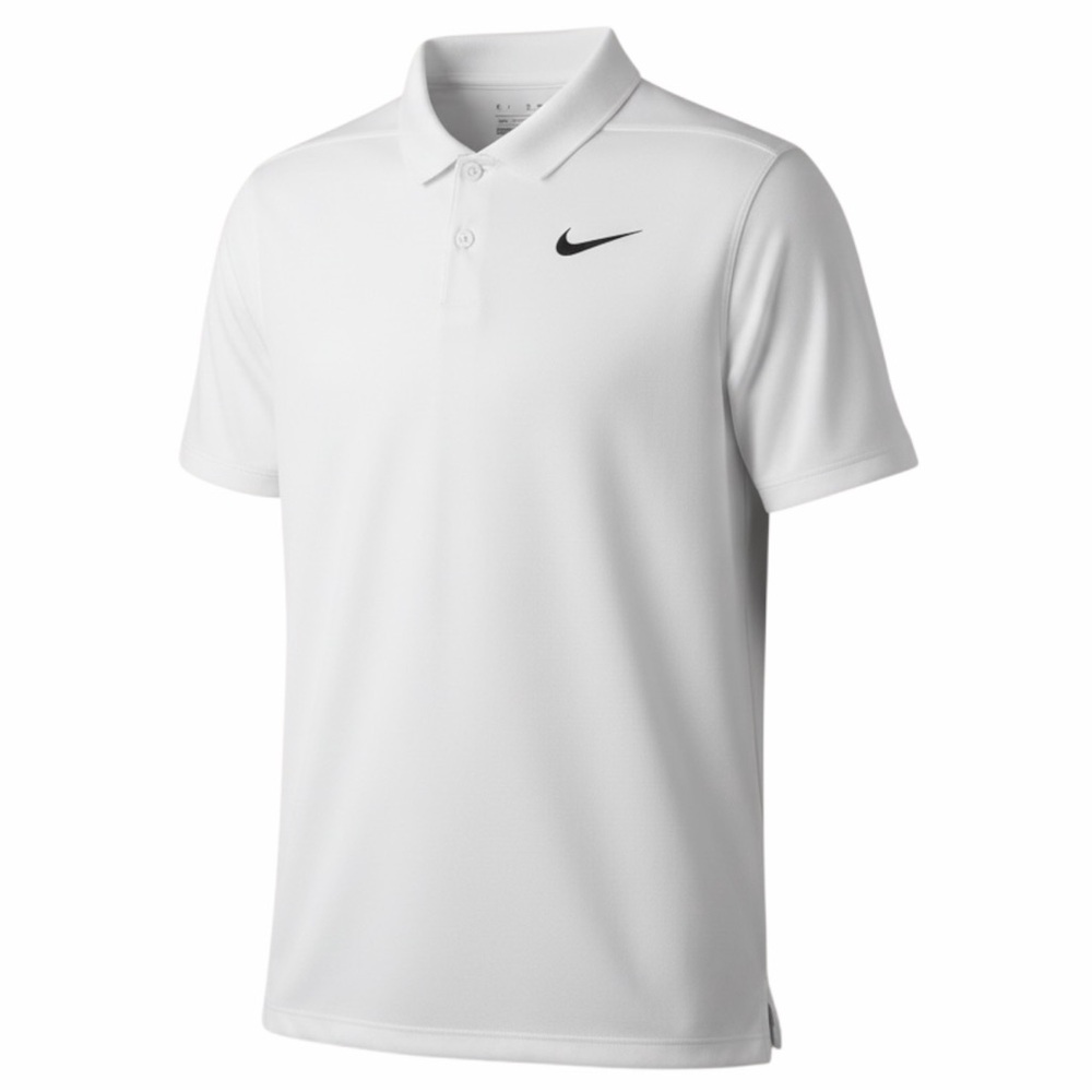 Nike Boys Polo Golf Shirt Top Swoosh Logo Slinky Knit White L NWOT